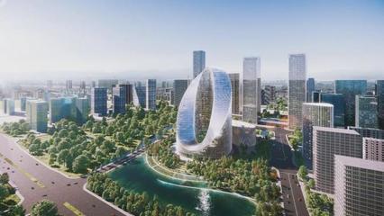 杭州OPPO全球移动终端研发总部,“O”形塔设计犹如指纹印